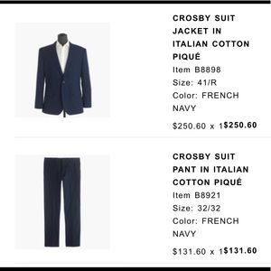 J. Crew Crosby Suit in Navy
